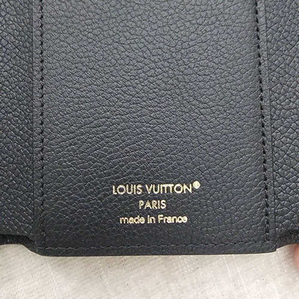 Louis Vuitton Black Embossed Monogram Compact Wallet